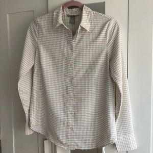 Satin button down, houndstooth print
